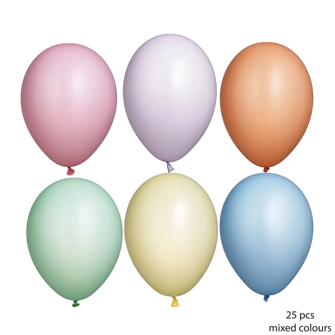 Lateksballonger 25-pakning Ø26 cm i en herlig miks av pastellfarger
