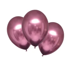 Lateksballonger 6-pakning Ø30 cm – krom- /metallicfarget gull