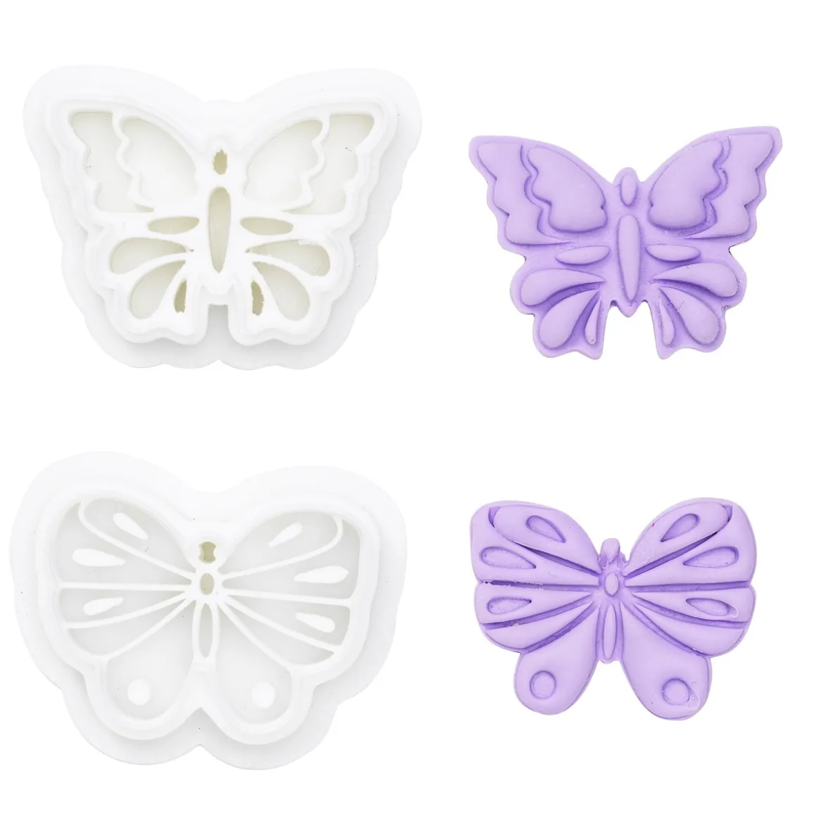 Leirestempler 2 stk. sommerfugler – 30 mm × 22 mm