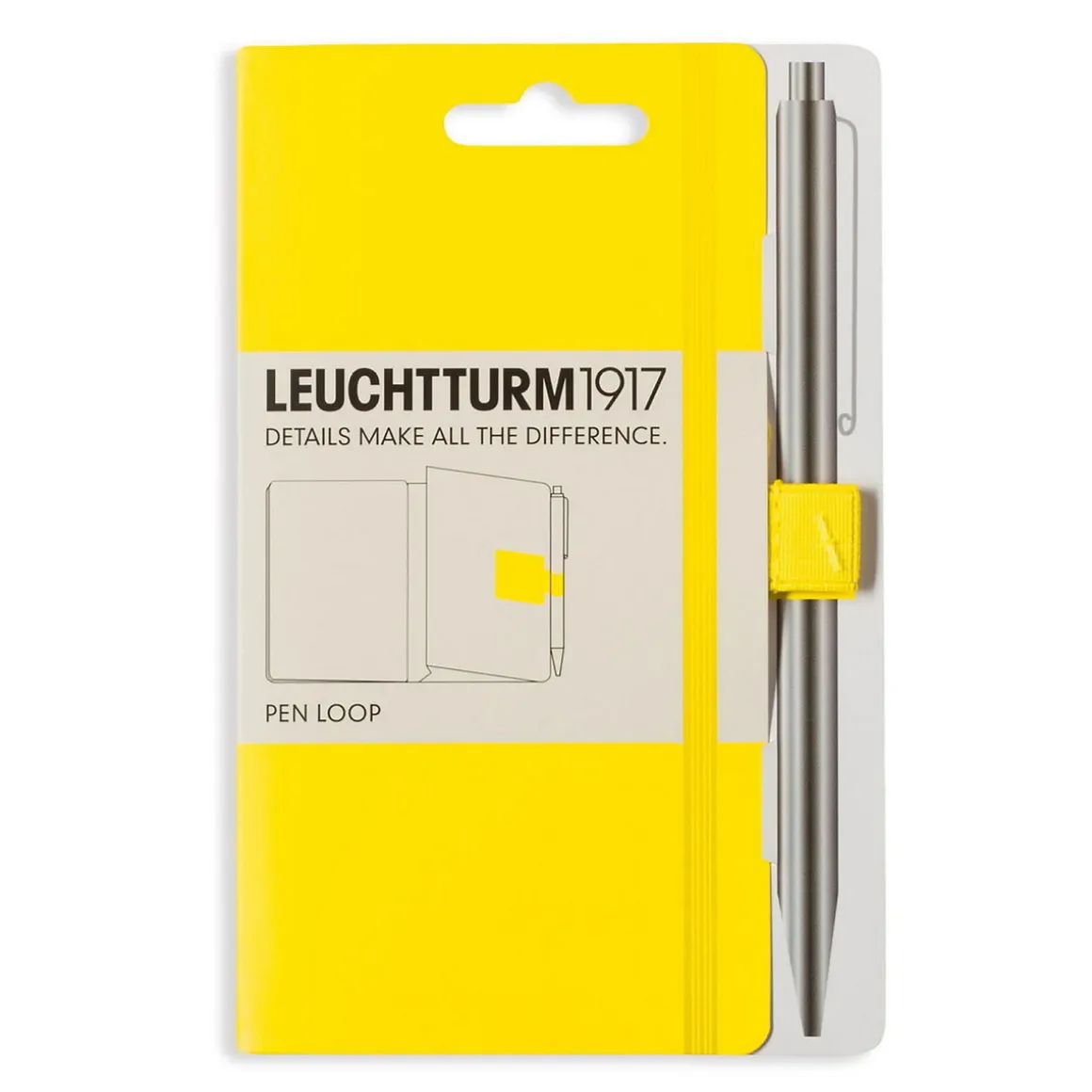 Leuchtturm1917 Pen Loop – sitrongul selvklebende penneholder til notatbøker