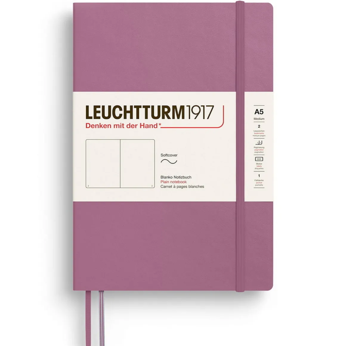 Leuchtturm1917 Plain Notebook A5 Dusty Rose – Softcover