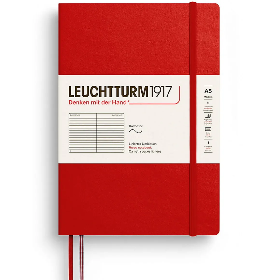 Leuchtturm1917 Ruled Notebook A5 Cherry – Softcover