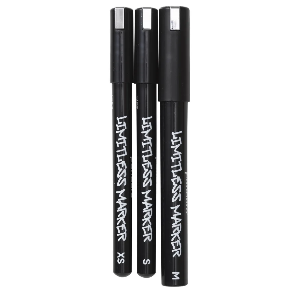 Limitless Marker Chrome Set – 3 kromfargede penner med Ø0,4 / 1 / 2,5 mm spiss