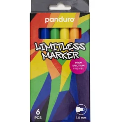 Limitless Marker S Prism Spectrum, sett med 6 akrylpenner – tynn spiss Ø1 mm
