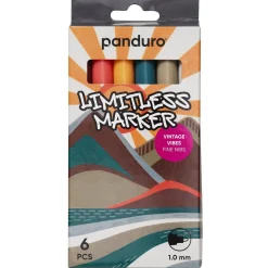 Limitless Marker S Vintage Vibes, sett med 6 akrylpenner – tynn spiss Ø1 mm