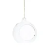 Lysgrotter, åpne juletrekuler av glass, 4 stk. Diameter 8 cm med 5 cm åpning