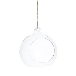 Lysgrotter, åpne juletrekuler av glass, 4 stk. Diameter 8 cm med 5 cm åpning
