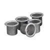 Lyshylser, tinnfargede. Ø13 mm, H 10 mm (juletrelys), fremstilt i aluminium
