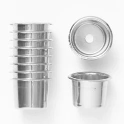 Lyshylser, tinnfargede. Ø23 mm, H 20 mm (antikklys), fremstilt i aluminium