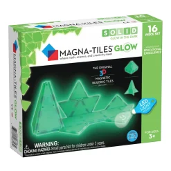 Magna-tiles Glow 16 – selvlysende magnetdeler som får kreasjoner til å lyse!