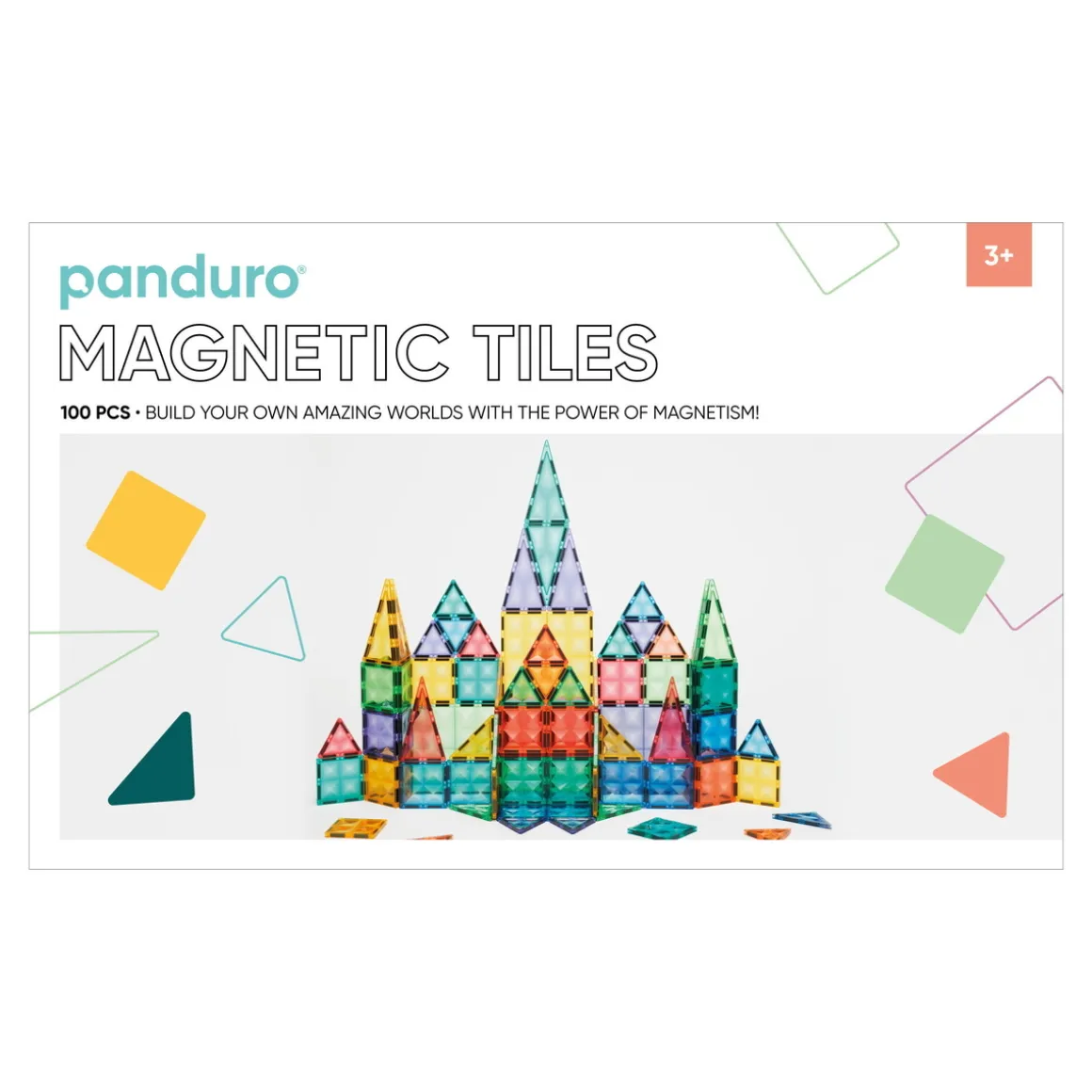 Magnetic Tiles Mega-kit, 100 magnetiske deler i ulike former