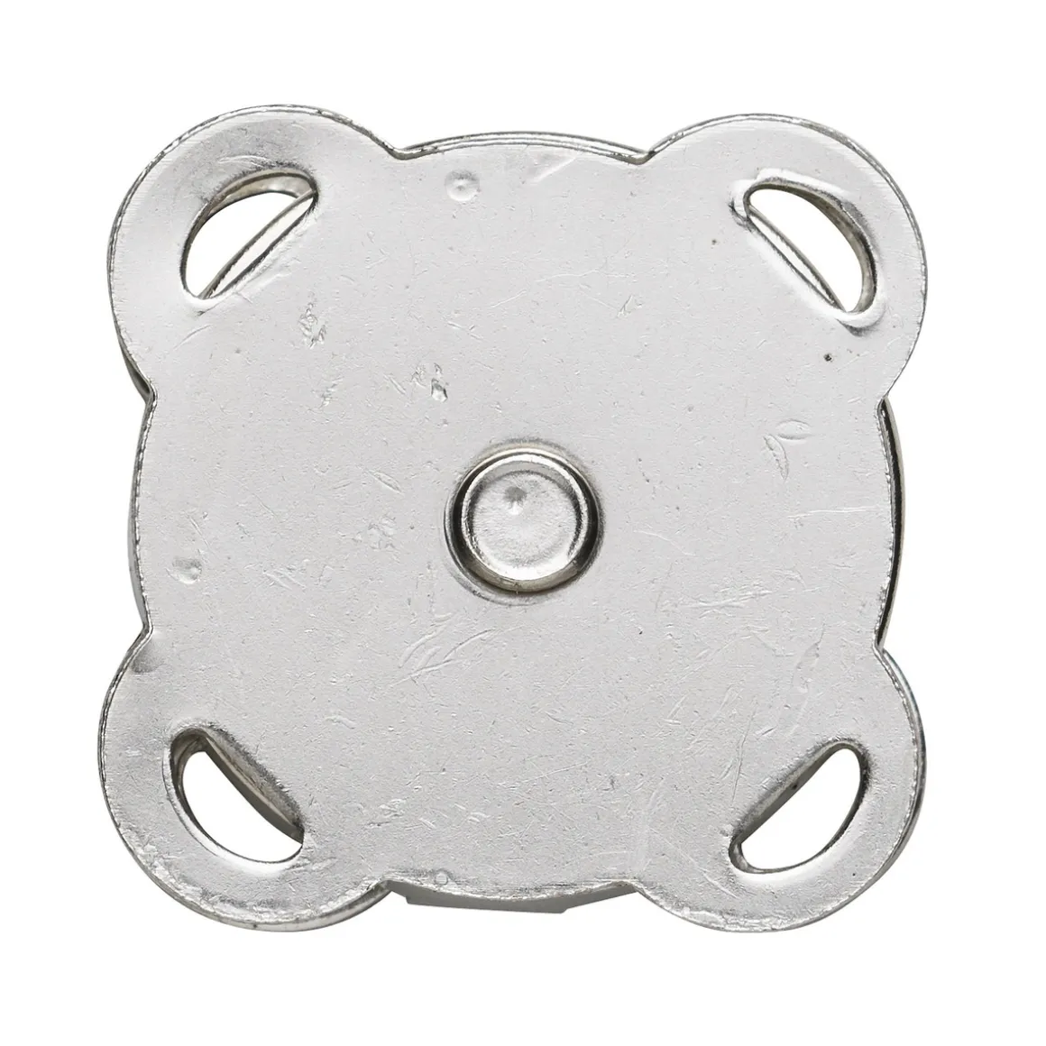 Magnetlås av metall, sølvfarget, 2×2 cm