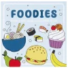 Malebok Foodies, 20×20 cm, 24 motiver med søt og kawaii mat!