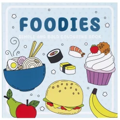 Malebok Foodies, 20×20 cm, 24 motiver med søt og kawaii mat!