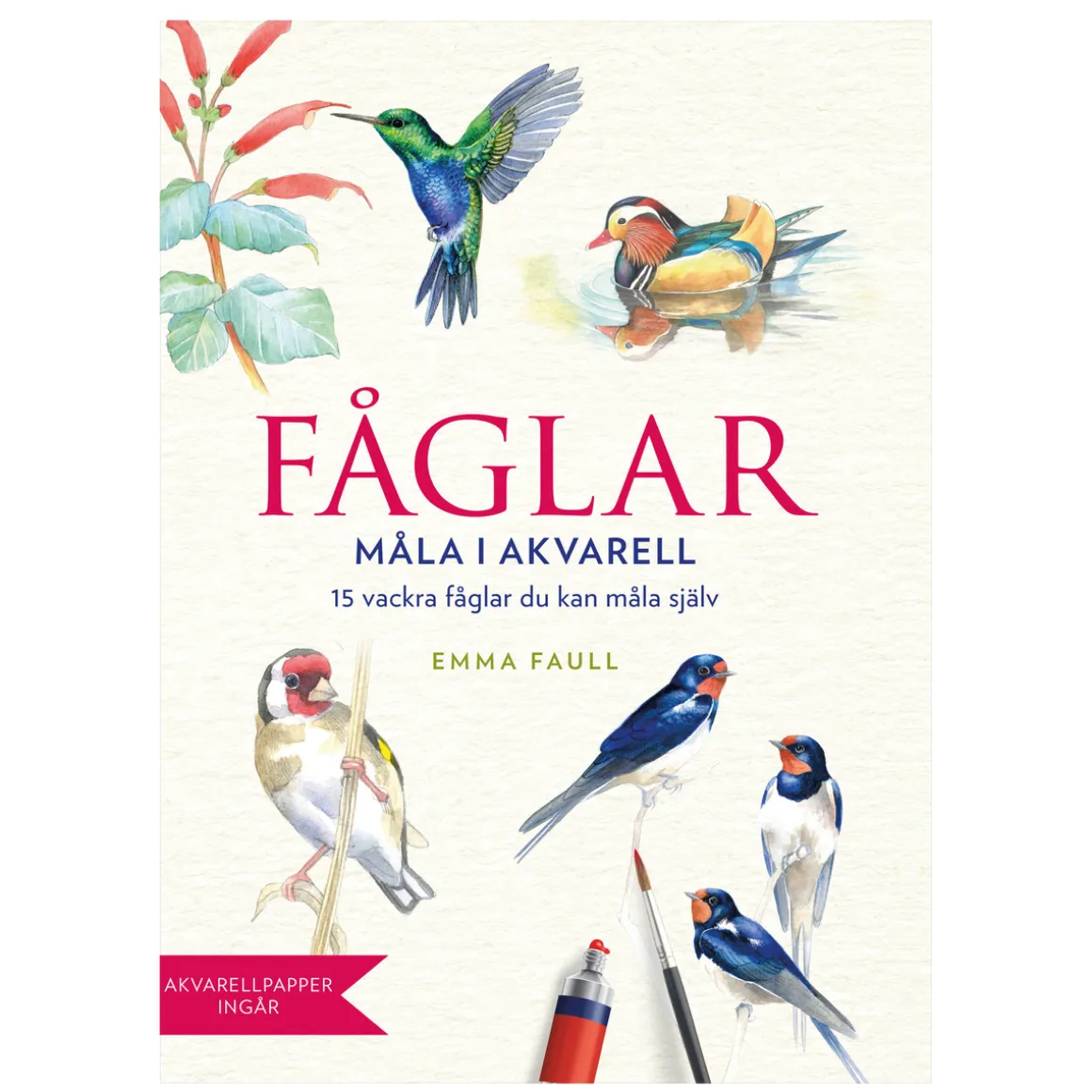 Malebok - Fugler i akvarell