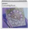 Malebok Mandalaer, spiralbundet, 20×21 cm, 24 motiver, 120 g/m²
