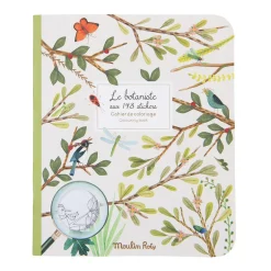 Malebok Moulin Roty, 20 sider med botaniske motiver + 148 klistremerker, 24×28 cm