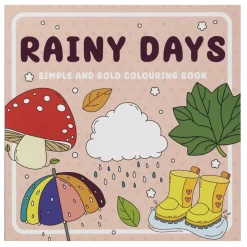 Malebok Rainy Days, 20×20 cm, 24 motiver med masse høstkos!