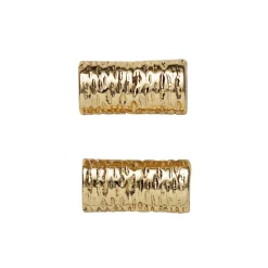 Mellomledd til smykkeproduksjon, 2 stk. gullfargede rør Ø6 mm, lengde 13 mm, hull 2 mm