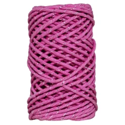 20 meter langt cerise papirbånd med gulltråd