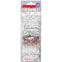 Miks av bokstavperler (A-Z) og perler med hjerter – 5×15 gram