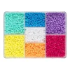 Miks med fargerike smykkeperler i 7 ulike farger, ca. 4200 stk. Ø4 mm