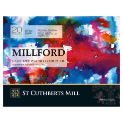 Millford Hard Sizing, hellimt akvarellblokk GF, CP – 23×31 cm, 20 ark, 300 g/m²