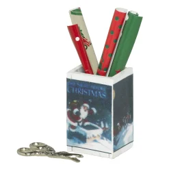 Miniatyrkit eske med julepapir – 50 mm høy