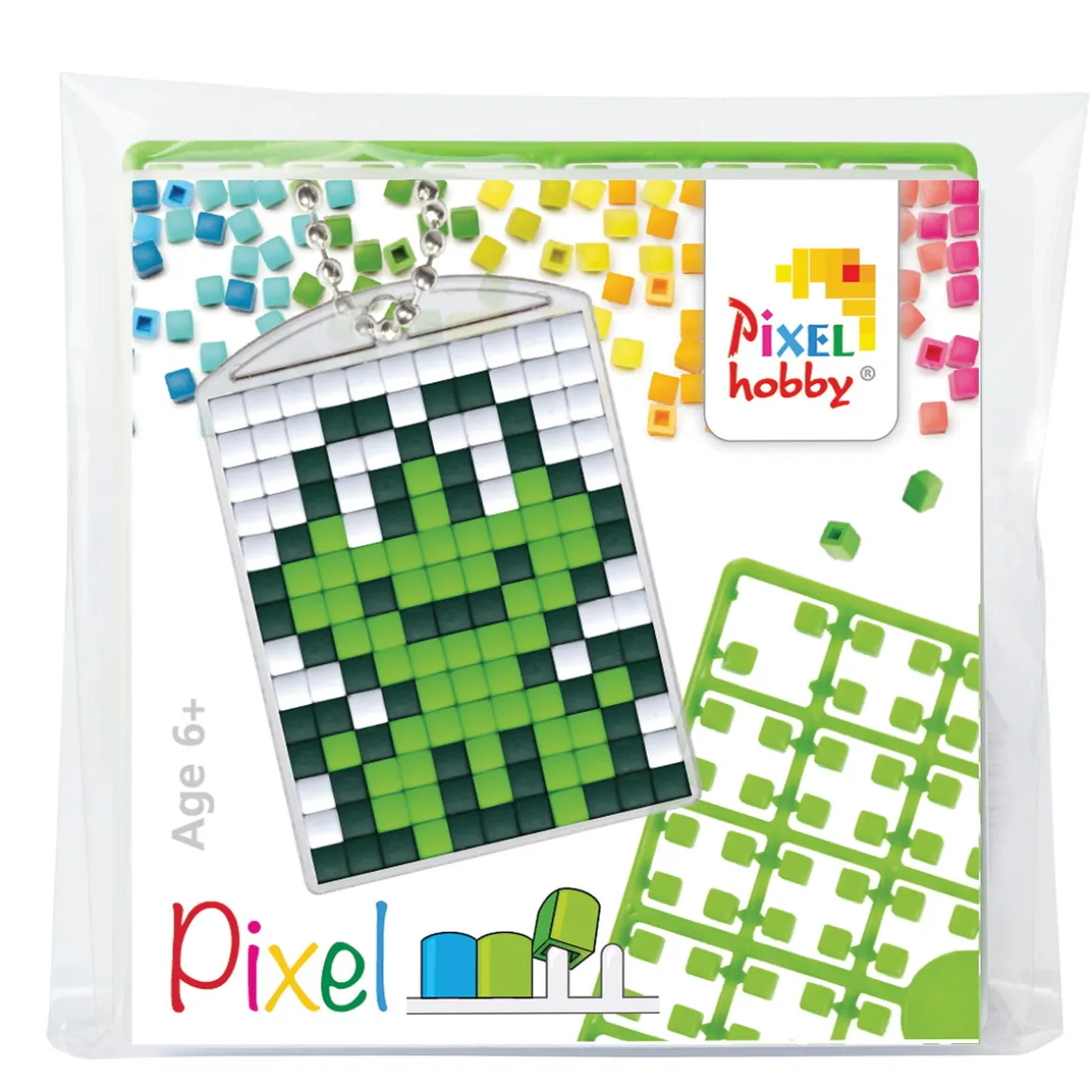 Mini-kit pikselhobby frosk – med nøkkelring 30×40 mm og 3×144 piksler