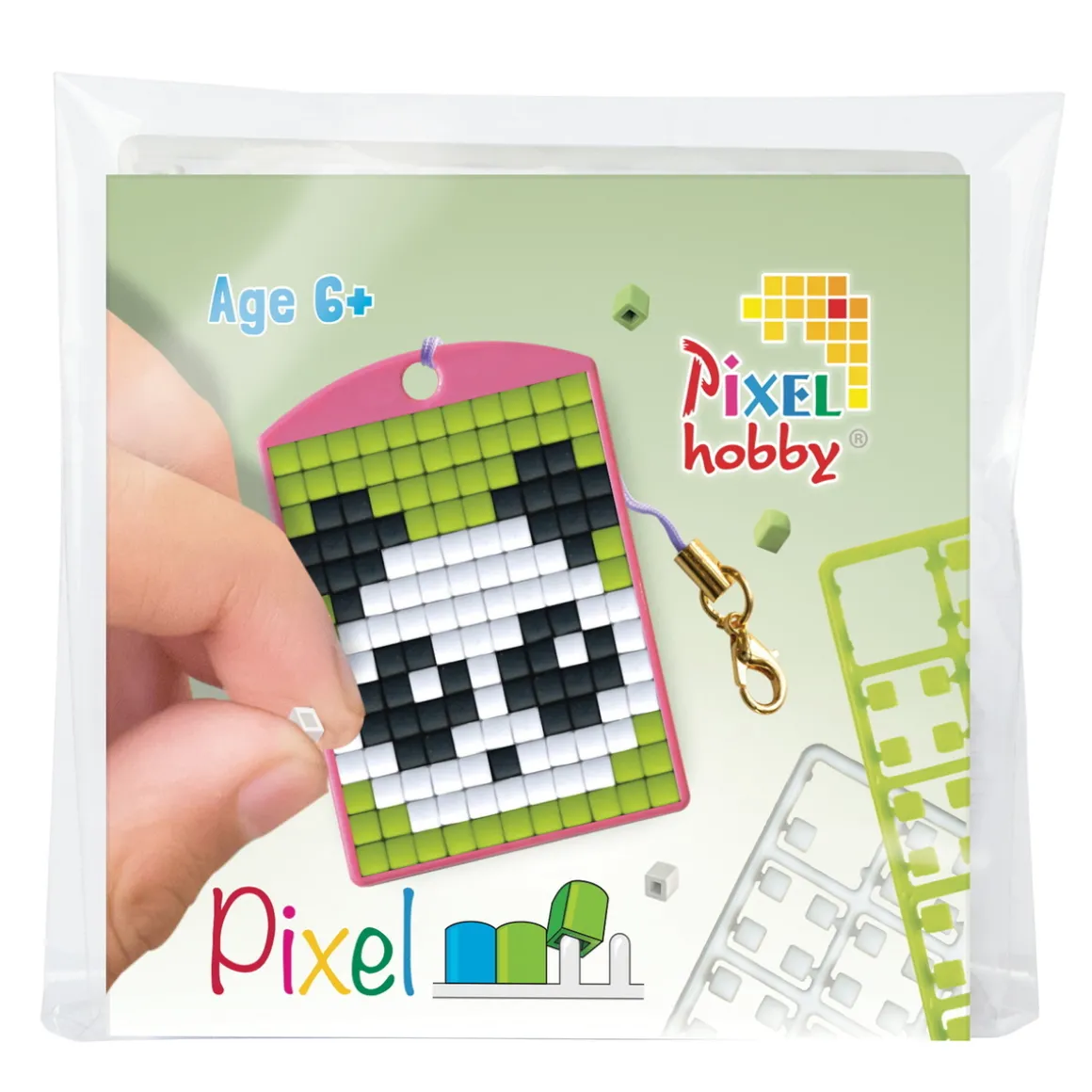 Mini-kit pikselhobby panda – med nøkkelring 30×40 mm og 3×144 piksler