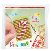 Mini-kit pikselhobby polkagris – med nøkkelring 30×40 mm og 3×144 piksler
