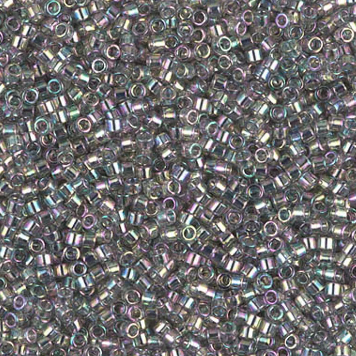 MIYUKI Delica 11/0 grå tr 5 g – DB0107 Transparent Grey Rainbow Iris