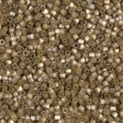 MIYUKI Delica 11/0 gråbrun 5 g – DB0671 Silver Lined Variegated Taupe Silk