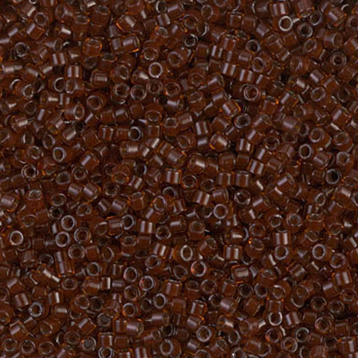 MIYUKI Delica 11/0 mørkebrun 5 g – DB1392 Dark Topaz Lined Rootbeer