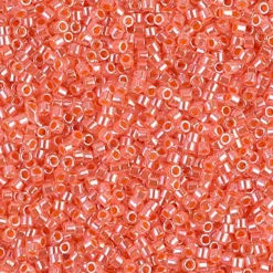 MIYUKI Delica 11/0 varmrosa 5 g – DB0235 Lined Crystal Salmo Ceylon