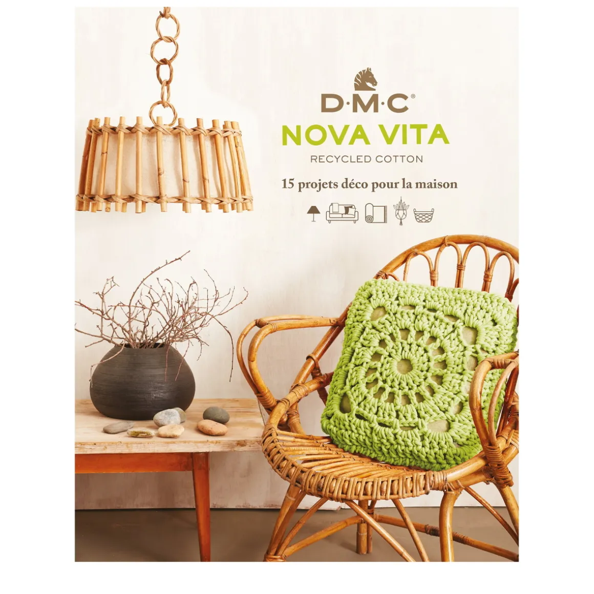 Mønsterbok DMC Nova Vita 12 – 15 prosjekter til hjemmet. Svensk, dansk og finsk tekst.