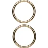 Motringer O-ringer av metall, gullfargede, Ø4 cm. 2 stk.