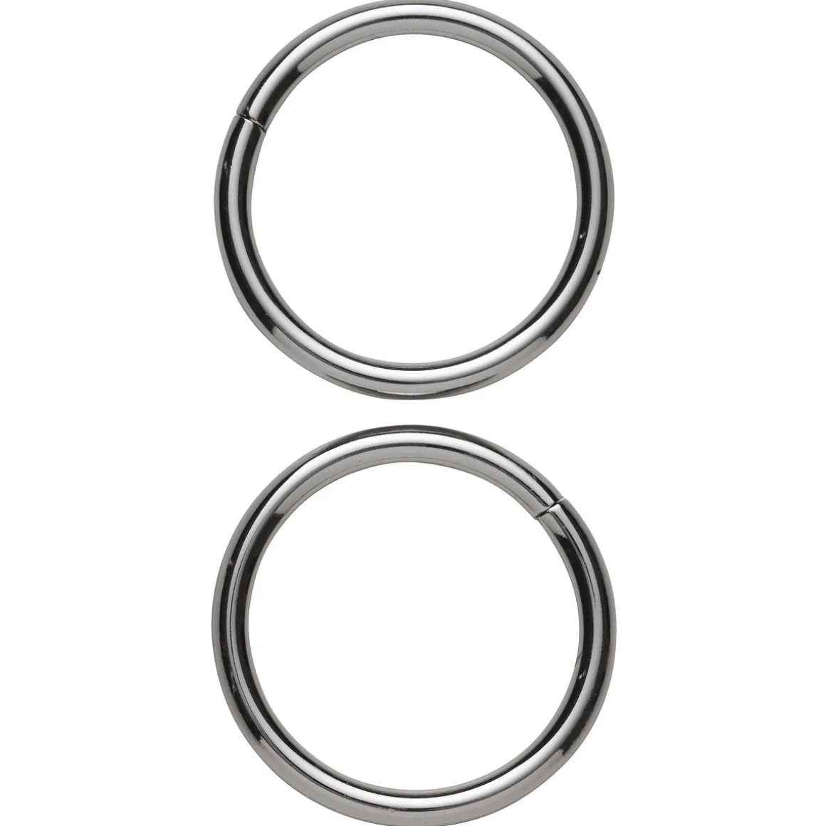 Motringer O-ringer av metall, sølvfargede, Ø4 cm. 2 stk.