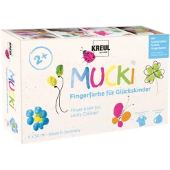 Mucki fingermaling Lykkebarn, 6-pakning