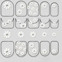 Neglklistremerker daisy – 26 neglklistremerker med hvite tusenfryd / blomster