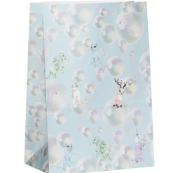 24 næringsmiddelgodkjente poser av papir, 16×9×23 cm – bobler og fabeldyr!