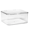 Oppbevaringsboks av transparent hardplast, 18×18×9 cm