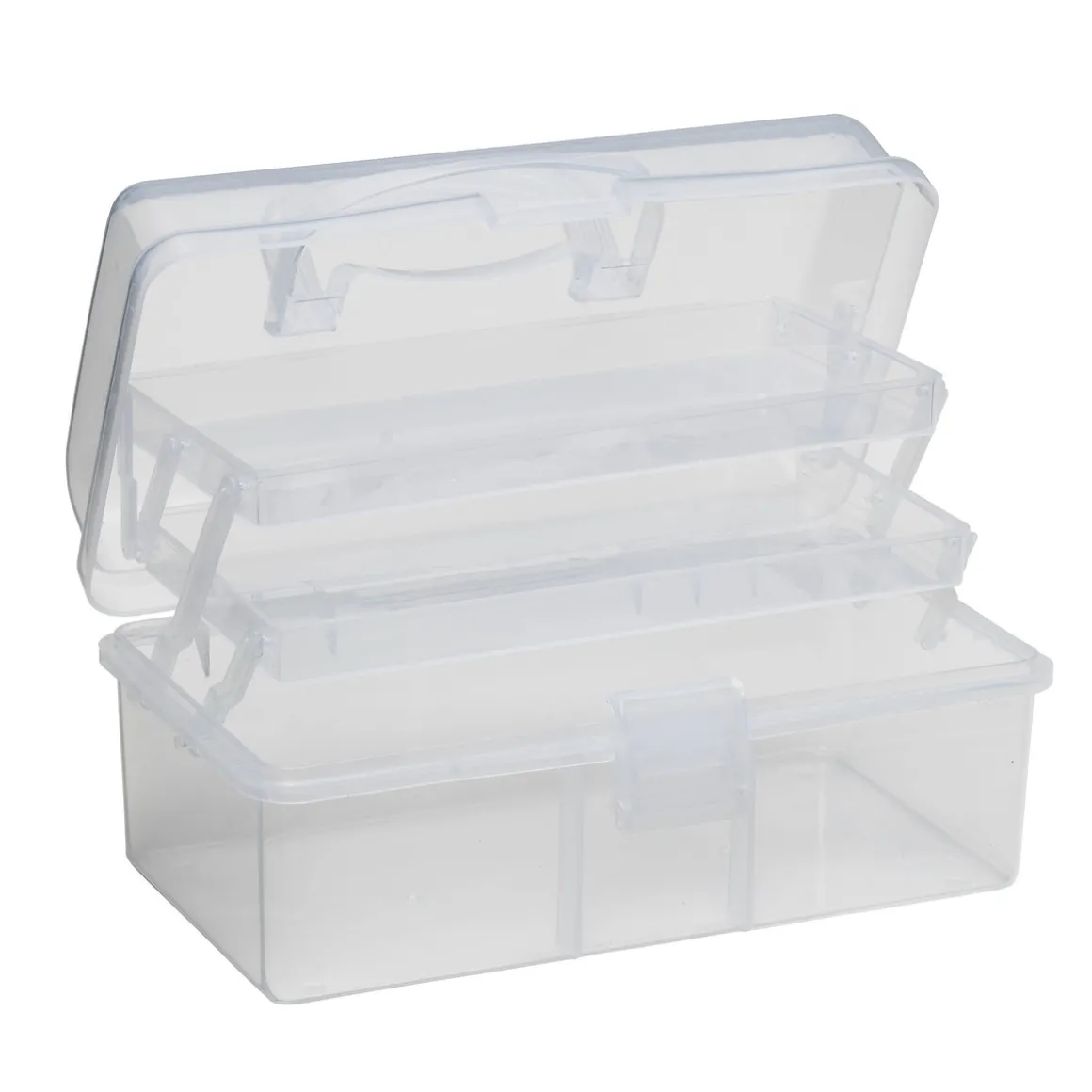 Oppbevaringsboks av plast med utfellbare oppbevaringsseksjoner – 22×13×11 cm