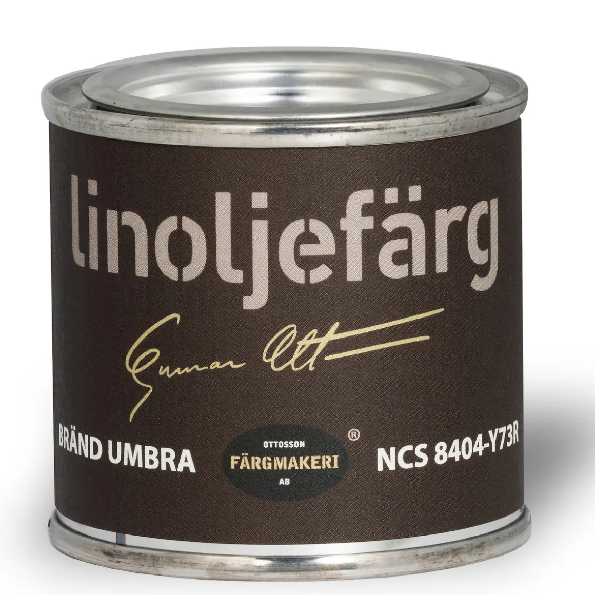 Ottossons Färgmakeri linoljemaling 100 ml, Brent Umbra 8404–Y73R