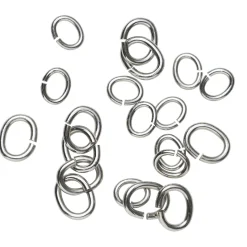 Ovale motringer miks 20-pakning sølvfarge – 3×4 mm og 5×6 mm, 10 av hver