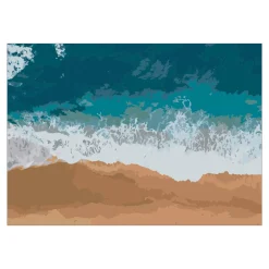 Paint by number / mal etter tall – strand, 35×25 cm + 18 farger og 3 pensler
