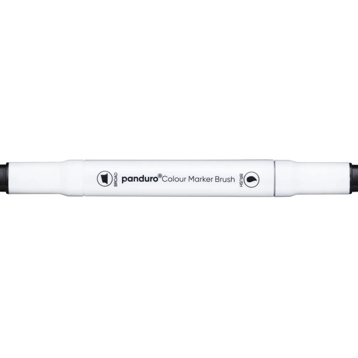 Panduro Colour Marker Brush, penselspiss og skråskjært spiss – Black 120
