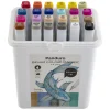 Panduro colour marker brush 48 – twintip-tusjer med penselspiss og skråskjært spiss