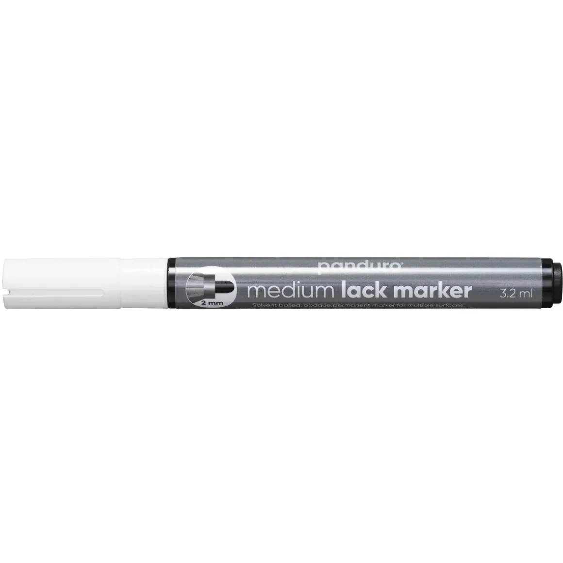 Panduro Lakkpenn Hvit 2 mm