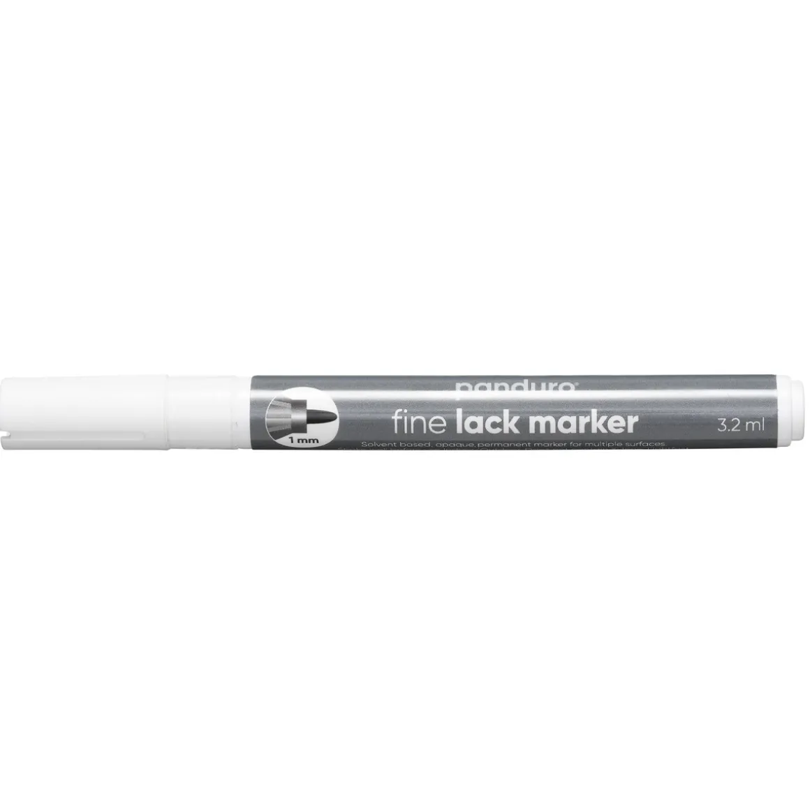 Panduro Lakkpenn Hvit 1 mm